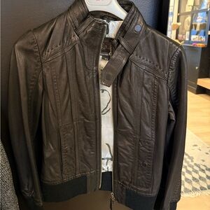 Mackage Leather Bomber Jacket
